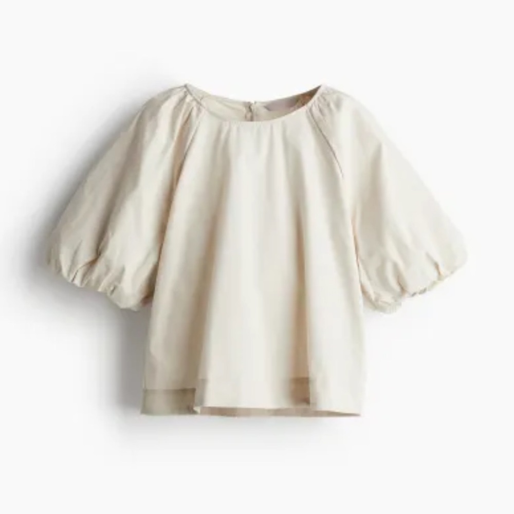 H&M beige puff sleeve blouse